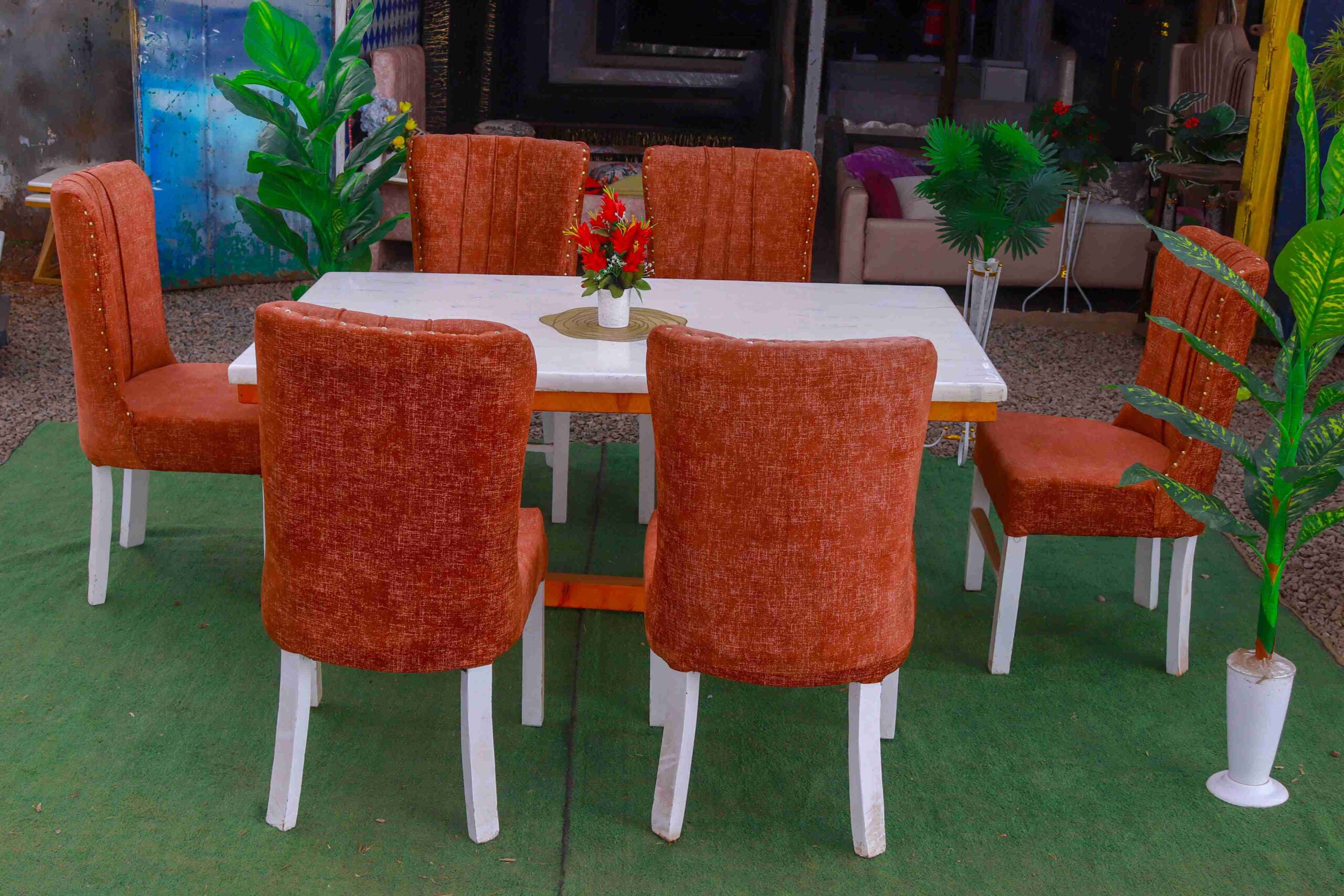 Wooden Mubble Dining Set - Image 4